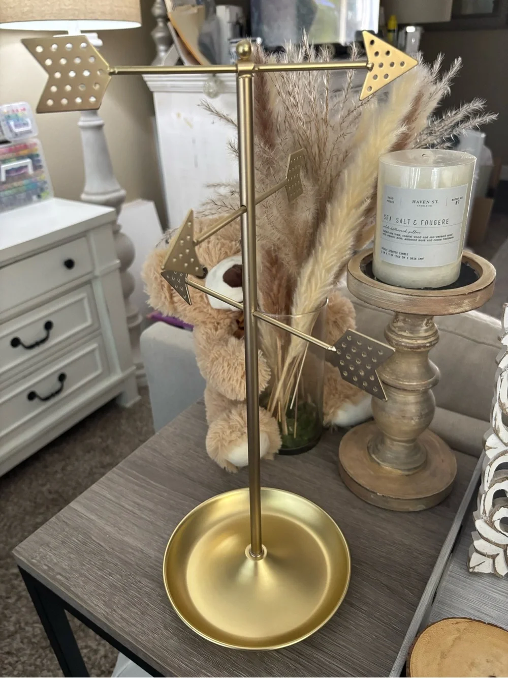 Umbra Loft 3-tier Gold Metal distinct Arrows jewelry tree organizer